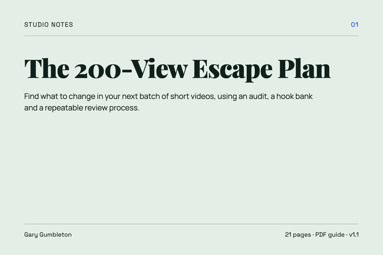 The 200-View Escape Plan, version 1.1 cover