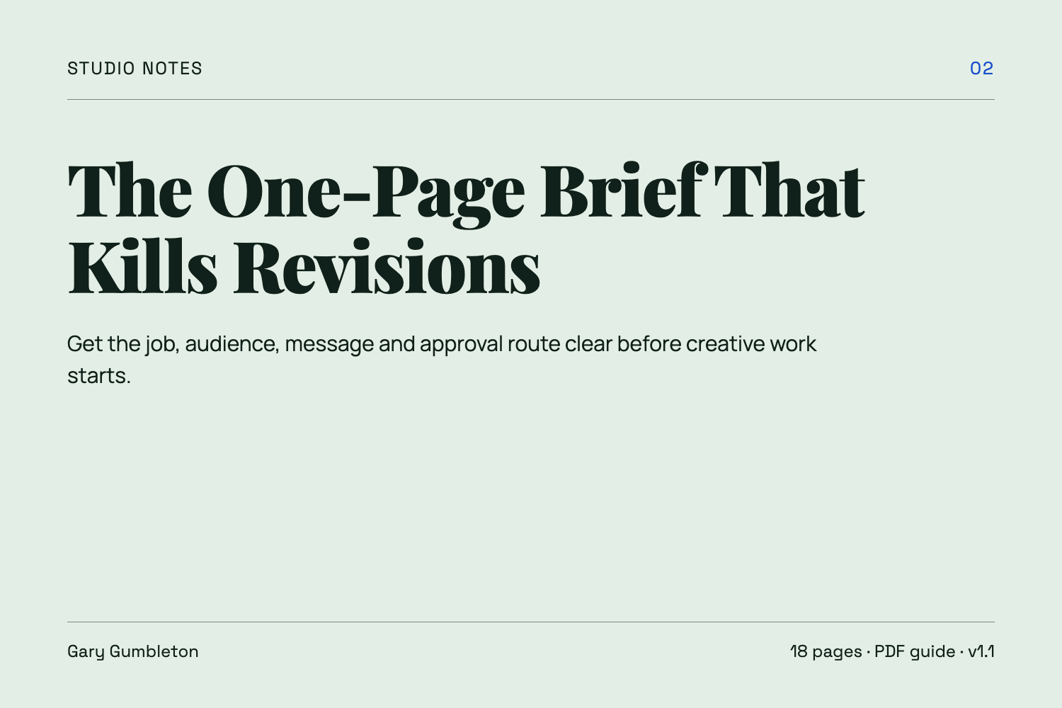 The One-Page Brief That Kills Revisions, version 1.1 cover